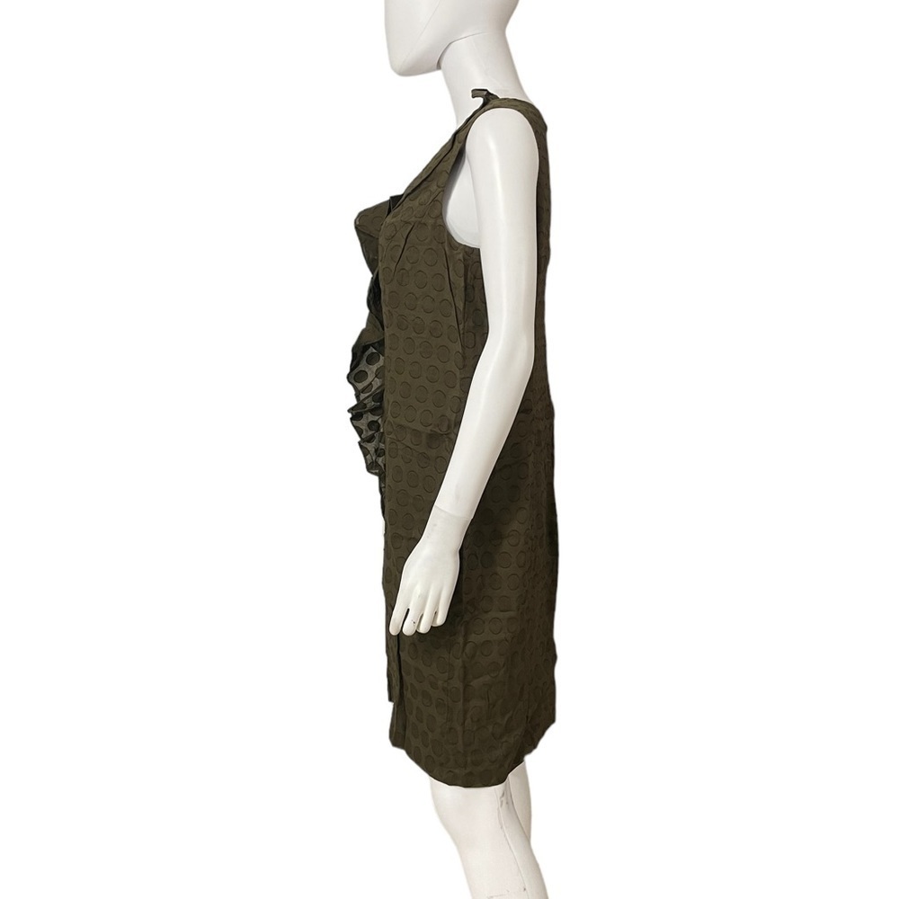 ANTONIO MELANI Green Dot Ruffle Sleeveless Dress - Picture 3 of 9